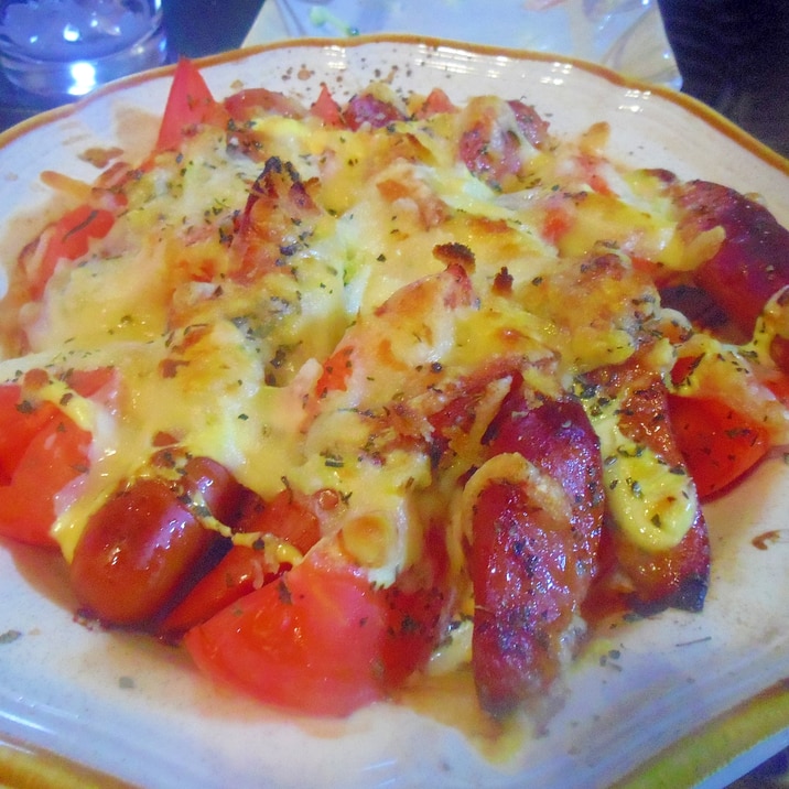 ウィンナーとトマトのチーズ焼き レシピ 作り方 By Chaachan6066 楽天レシピ ウィンナーとトマトのチーズ焼き レシピ 作り方 By Chaachan6066 楽天レシピ